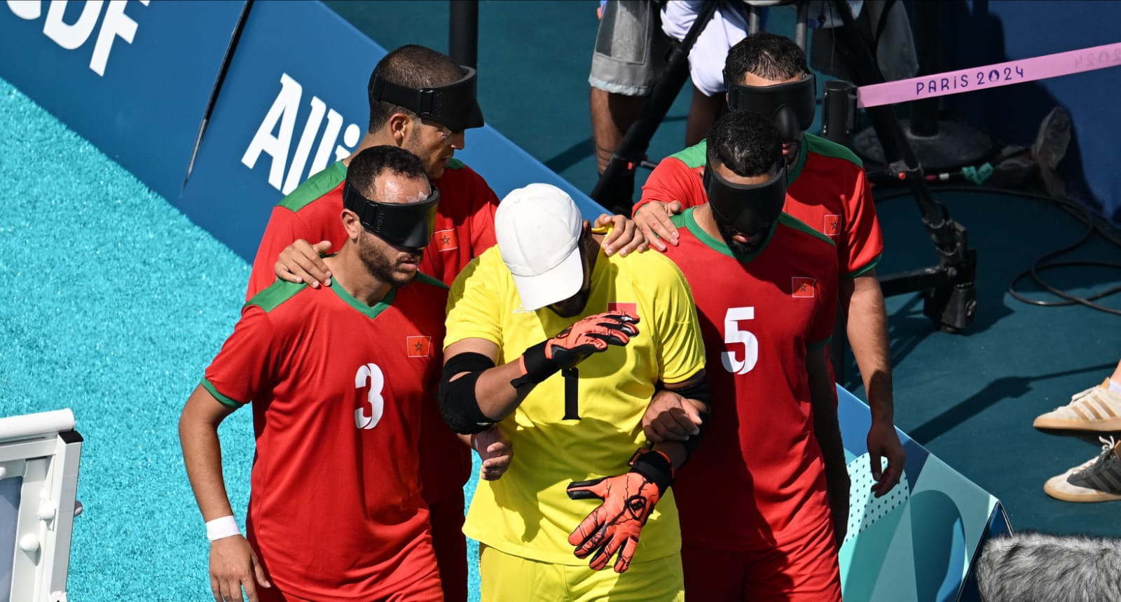 L'Equipe nationale alignée au coup d'envoi du match Maroc-Japon.Photo Chidmi