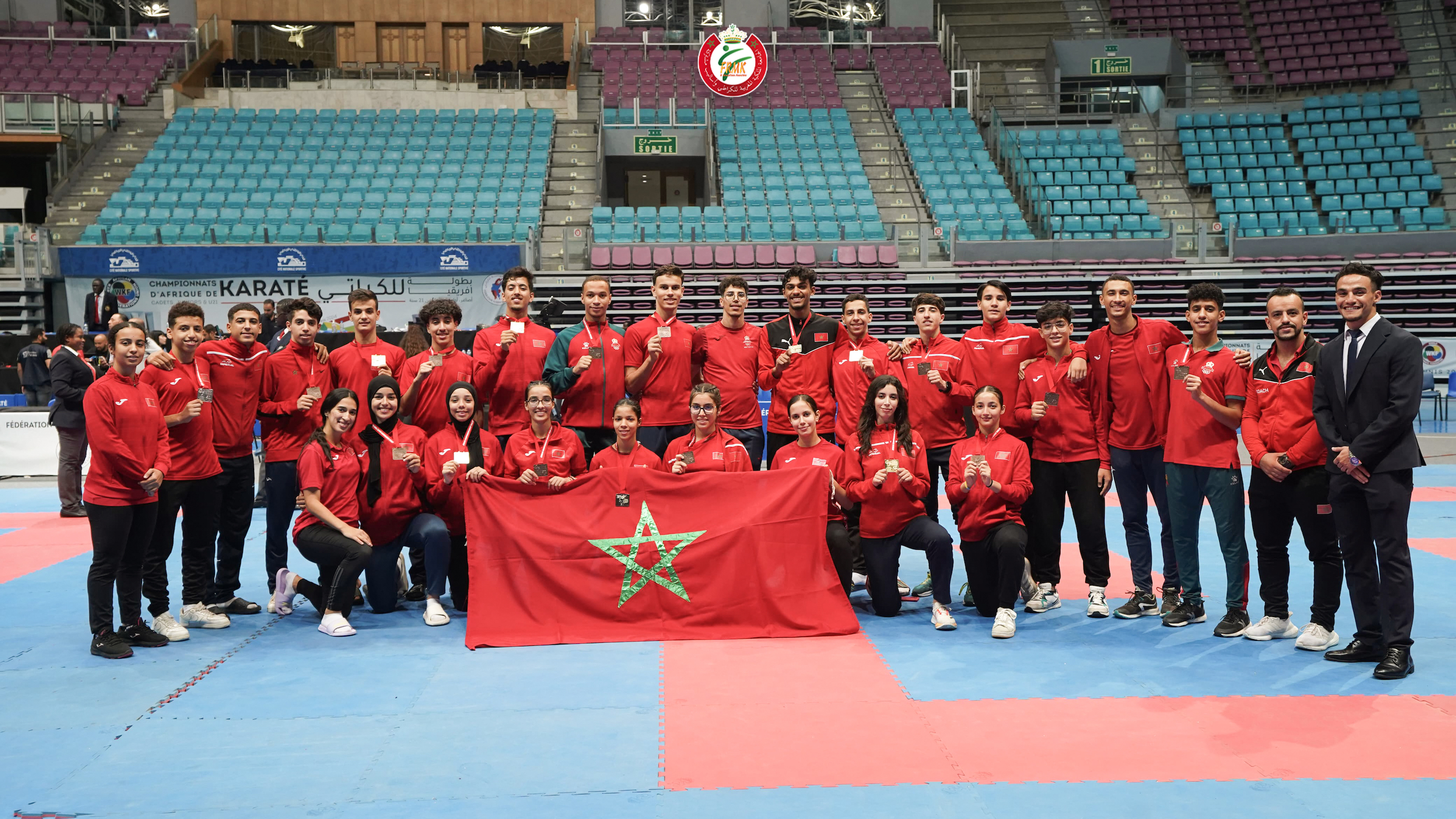 L'équipe nationale de Karaté.