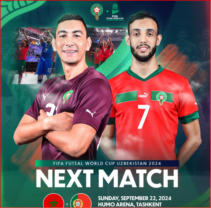 CDM Futsal 24 / Ce dimanche,  Maroc-Portugal : Horaire? Chaînes ? Quels adversaires (8es) ?