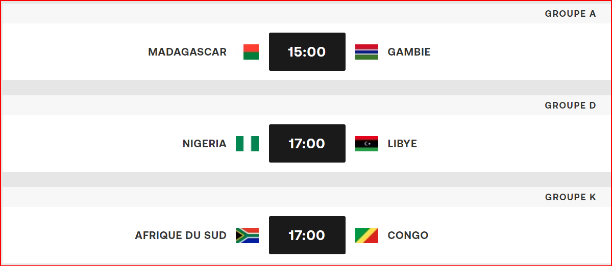 Qualifs. CAN Maroc 25 / Programme de la J3 : Maroc-Centrafrique, le 12/10 à Oujda