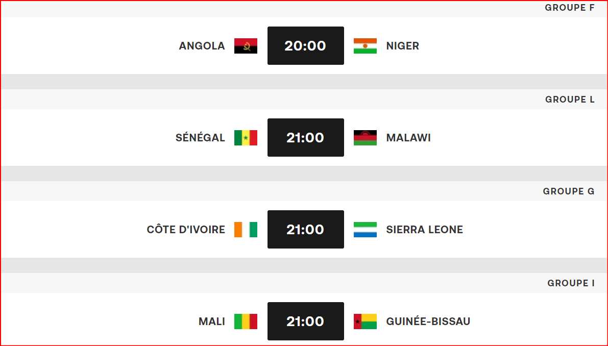 Qualifs. CAN Maroc 25 / Programme de la J3 : Maroc-Centrafrique, le 12/10 à Oujda