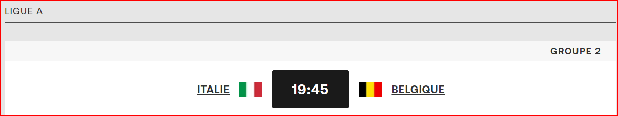 UEFA . Ligue des Nations / J3: Italie-Belgique, l’affiche de ce soir !