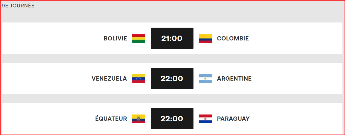 Qualifs. CDM 26. AM Sud / Avant la J9 de cette nuit, l’Argentine mène, le Brésil traîne !