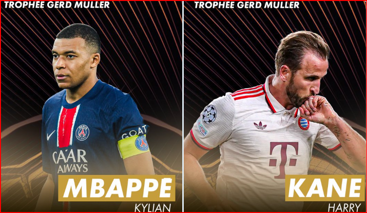 Cérémonie Ballon d’Or / Trophée Gerd Müller: Kane et  Mbappé conjointement vainqueurs !