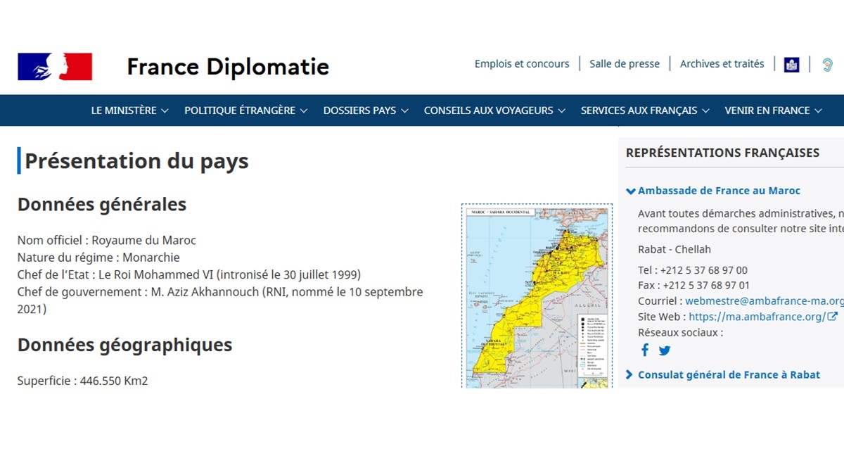 Sahara : le Quai d'Orsay adopte officiellement la carte entière du Maroc