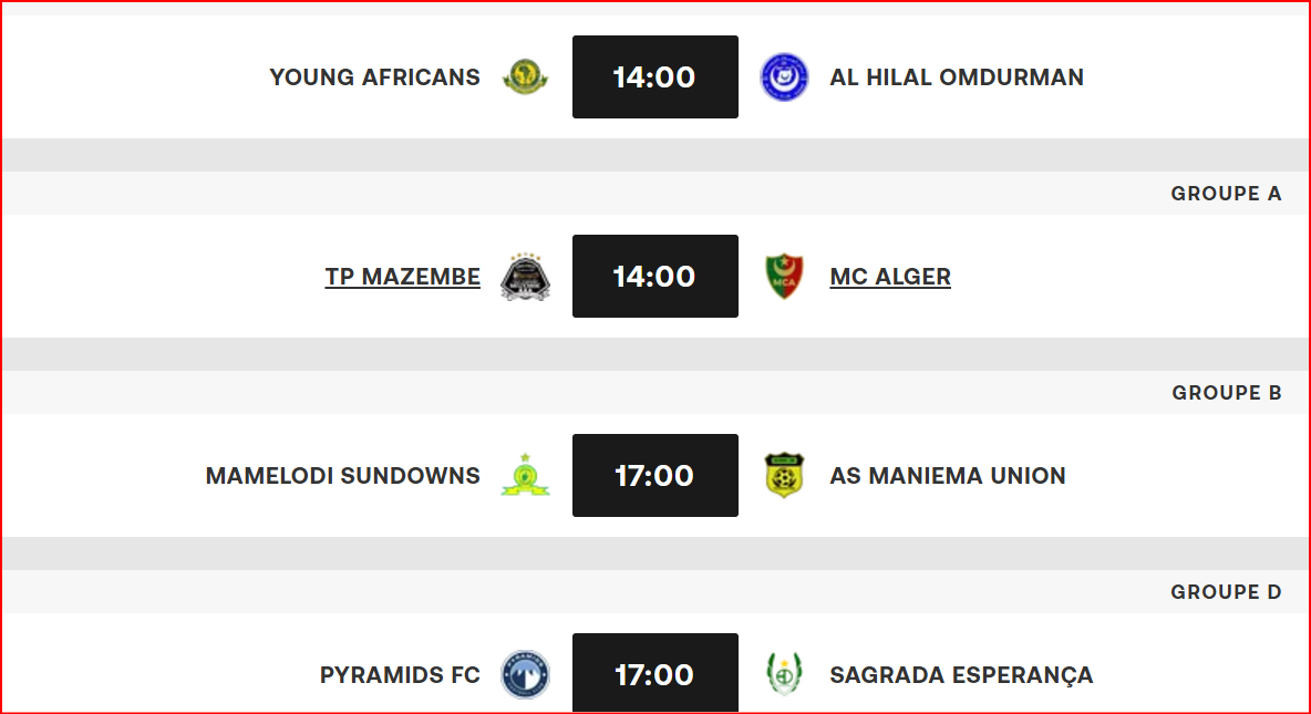 Ligue des Champions CAF/J1 : RCA-AS FAR et Sept autres duels ce mardi