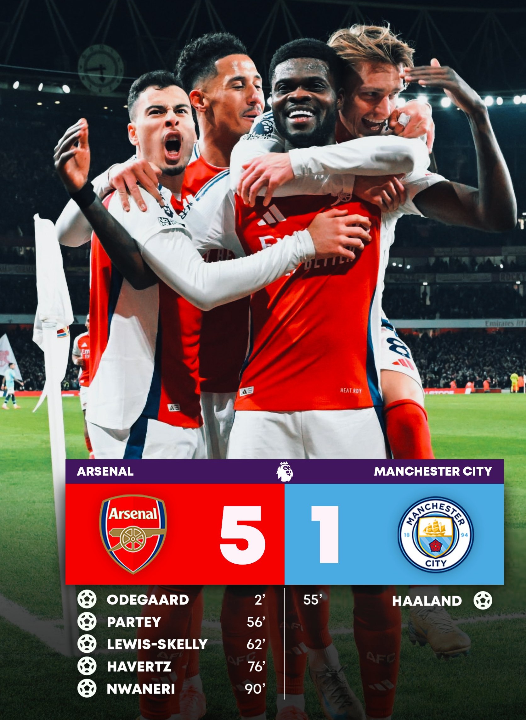 PL : Arsenal humilie Manchester City