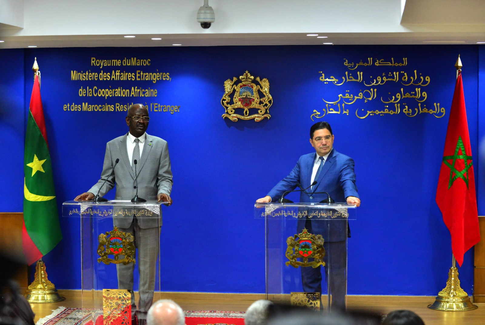 Nasser Bourita et son homologue mauritanien, Mohamed Salem Ould Marzouk.