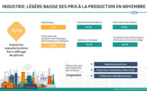 Industrie : Légère baisse des prix à la production en novembre