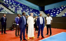 CAN Futsal Rabat 2024: M. Motsepe et M. Lekjaa en visite à la Salle du Complexe Sportif Prince Moulay Abdellah.