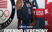 JO Paris 24: LeBron porte drapeau masculin des Etats Unis d’Amérique